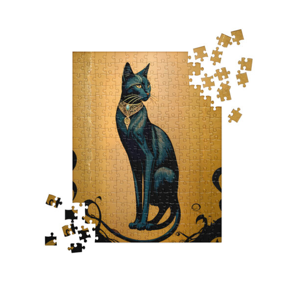 Luxurious Aura Black Cat Art Nouveau Style Jigsaw Puzzle - Image 2