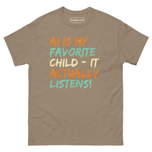 AI Is My Favorite Child - It Actually Listens! Funny AI Humor Retro T-Shirt - Image 21