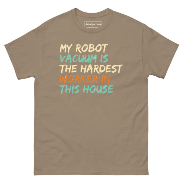 My Robot Vacuum Is the Hardest Worker in This House Funny AI Humor Retro T-Shirt - Image 21