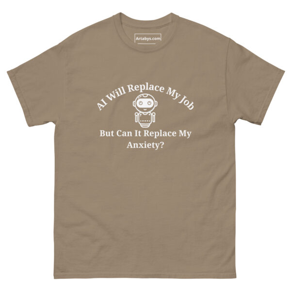 AI Will Replace My Job But Can It Replace My Anxiety Funny AI Humor Retro T-Shirt - Image 21