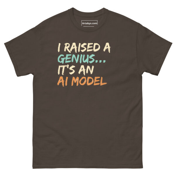 I raised a Genius It's An AI Model Funny AI Humor Retro T-Shirt - Image 9