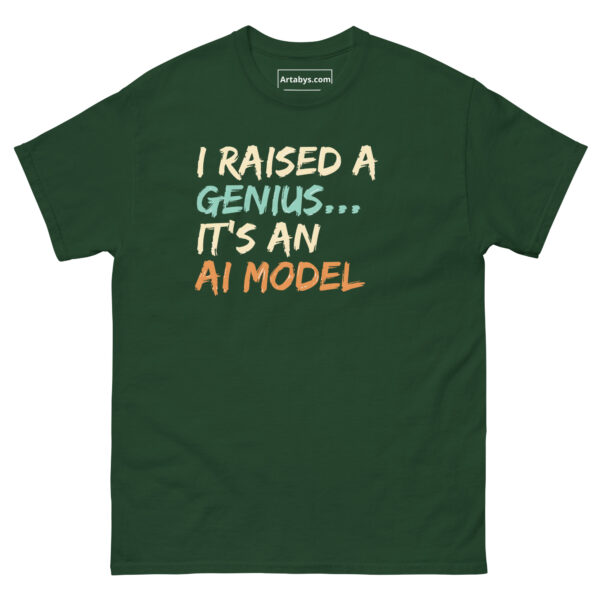 I raised a Genius It's An AI Model Funny AI Humor Retro T-Shirt - Image 7