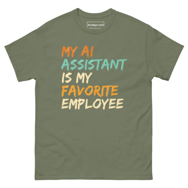 My AI Assistant Is My Favorite Employee Funny AI Humor Retro T-Shirt - Image 19