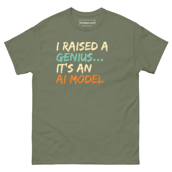 I raised a Genius It's An AI Model Funny AI Humor Retro T-Shirt - Image 19