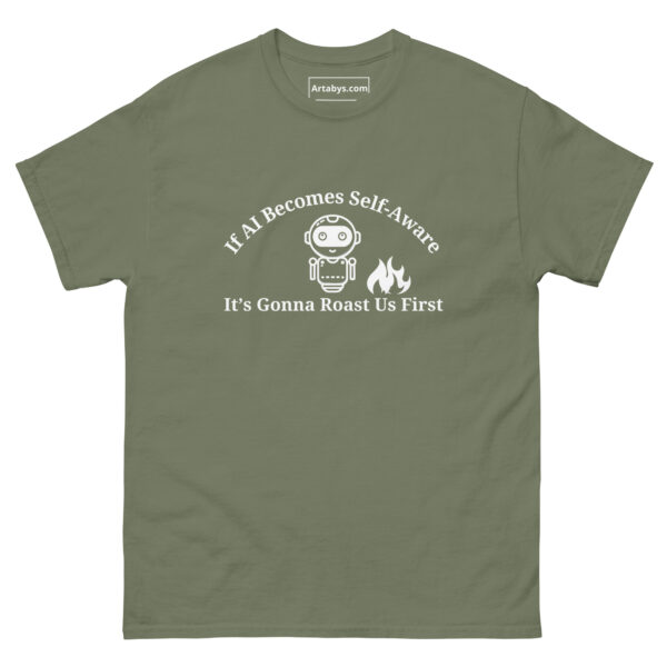 If AI Becomes Self-Aware Its Gonna Roast Us First Funny AI Humor Retro T-Shirt - Image 19