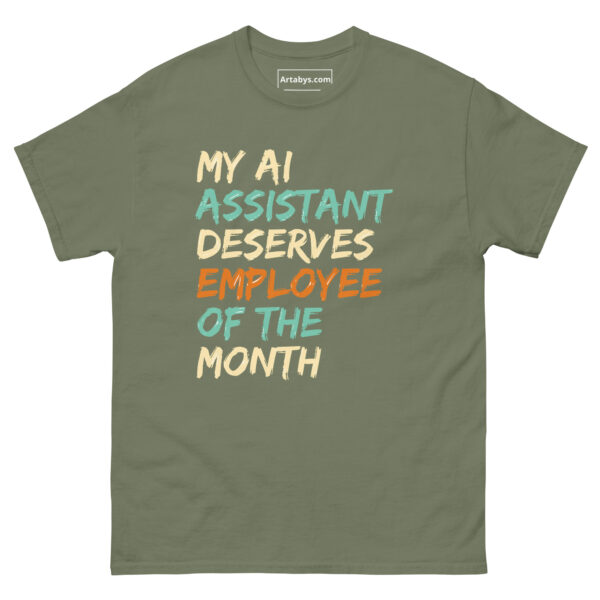 My AI Assistant Deserves Employee Of The Month Funny AI Humor Retro T-Shirt - Image 19