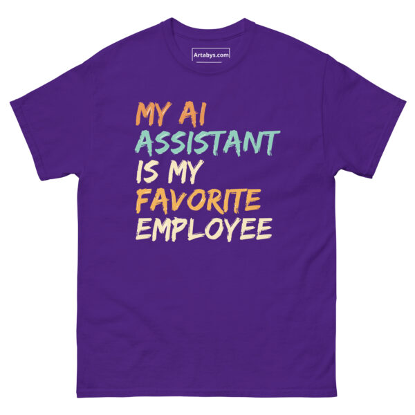 My AI Assistant Is My Favorite Employee Funny AI Humor Retro T-Shirt - Image 5