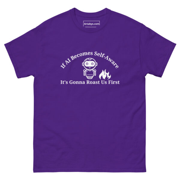 If AI Becomes Self-Aware Its Gonna Roast Us First Funny AI Humor Retro T-Shirt - Image 5