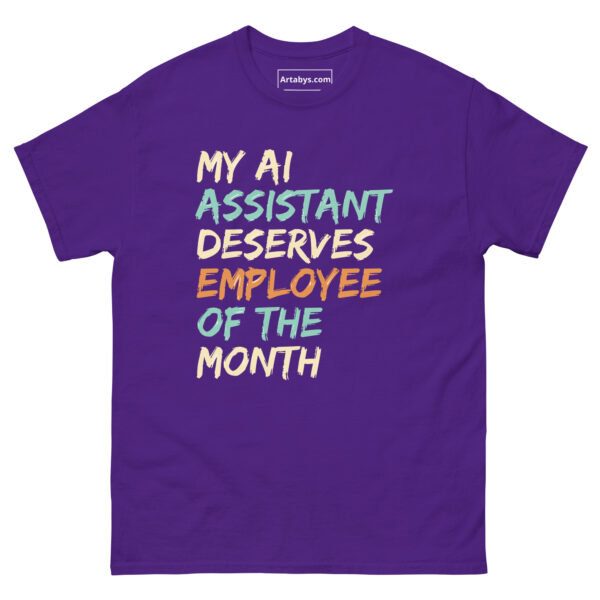 My AI Assistant Deserves Employee Of The Month Funny AI Humor Retro T-Shirt - Image 5