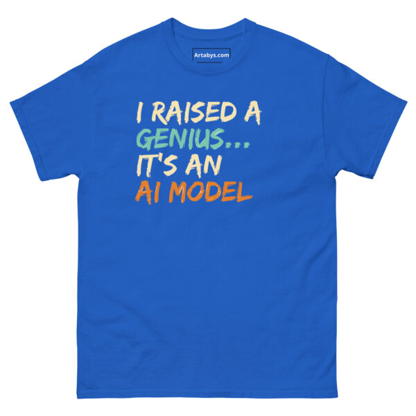 I raised a Genius It's An AI Model Funny AI Humor Retro T-Shirt - Image 13