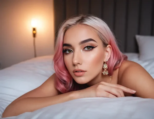Influencer Model Sienna Ray Bedroom Evening