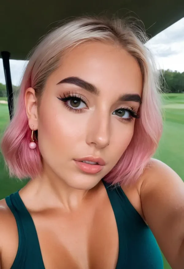 Influencer Model Sienna Ray Golf Cart Selfie
