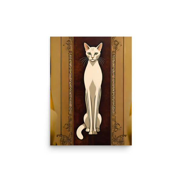 White Cat Art Deco 1920s Poster - Image 4