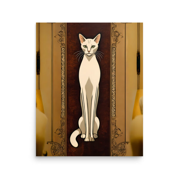 White Cat Art Deco 1920s Poster - Image 5