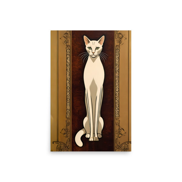 White Cat Art Deco 1920s Poster - Image 7