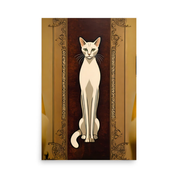 White Cat Art Deco 1920s Poster