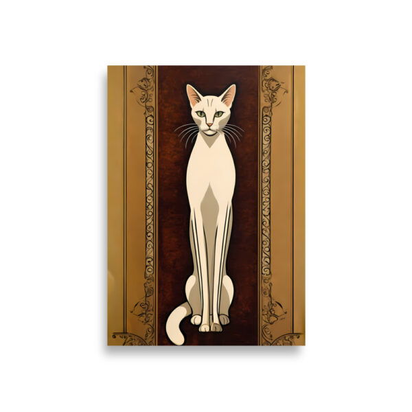 White Cat Art Deco 1920s Poster - Image 2