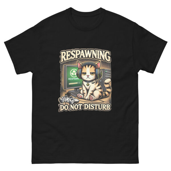 Respawning Do Not Disturb T-Shirt | Funny Gamer Cat Tee | Gaming Gift | Video Game Shirt | Cute Cat Gamer Tee | Gift for Gamers - Image 2