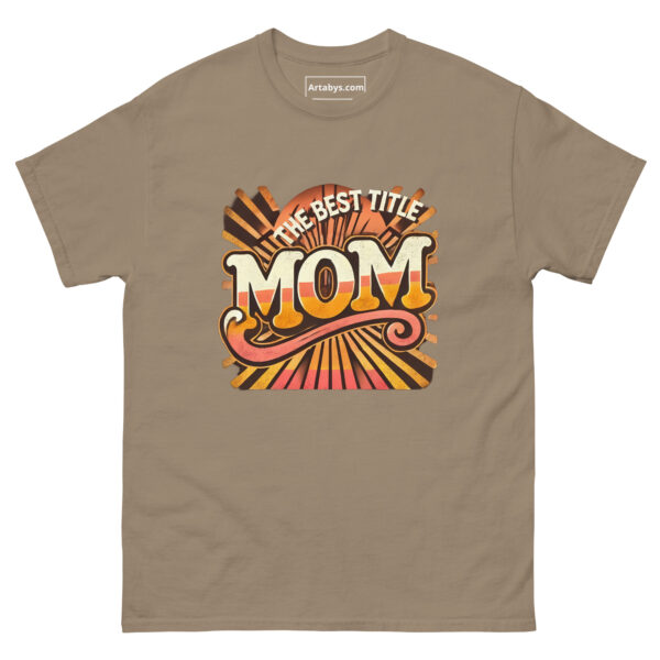 The Best Title Mom T-Shirt | Retro Vintage Mom Shirt | Mother’s Day Gift | Cute Mom Life Tee | Distressed 70s Style | Gift for Her - Image 5