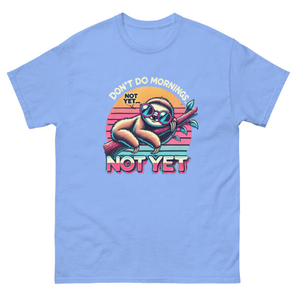 I Don't Do Mornings T-Shirt | Funny Sloth Shirt | Lazy Day Tee | Retro 80s Aesthetic | Cute Sleepy Animal Shirt | Gift for Night Owls - Image 4