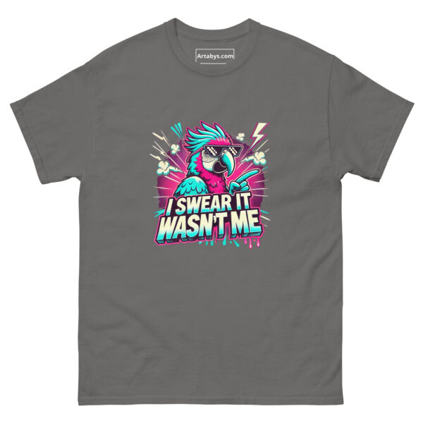 I Swear It Wasn't Me Funny Bird T-Shirt – Retro 90s Style Tee for Animal Lovers, Funny Pet Shirt, Gift for Bird Owners, Cool Parrot Tee - Image 3