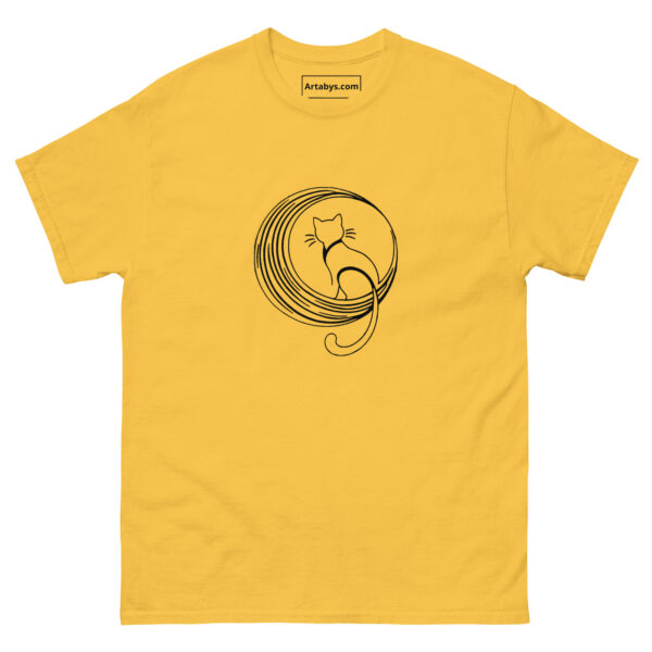 Moon Cat T-Shirt | Minimalist Crescent Moon Cat Tee | Cute Cat Lover Gift | Aesthetic Line Art Shirt | Celestial Cat Graphic Tee - Image 2