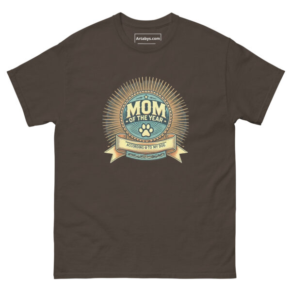 Mom of the Year T-Shirt | Funny Dog Mom Gift | Retro Award Ribbon Tee | Cute Pet Lover Shirt | Mother’s Day Gift for Dog Moms - Image 2