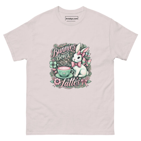 Pastel Coquette Easter Coffee T-Shirt | Vintage Bunny & Floral Tee | Aesthetic Cottagecore Coffee Lover Shirt | Spring Pastel Graphic Tee - Image 4