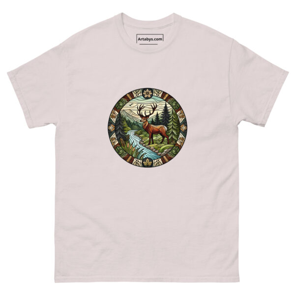 Forest Wildlife Stained Glass T-Shirt | Deer Nature Tee | Outdoor Adventure Shirt | Wildlife Lover Gift | Hiking Graphic Tee | Camping Shirt - Image 6