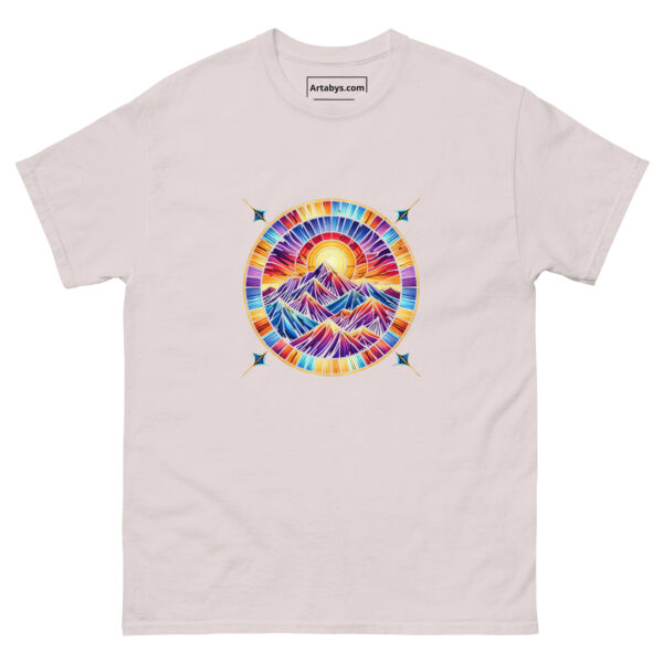 Mountain Sunrise T-Shirt | Stained Glass Nature Tee | Vibrant Hiking Shirt | Outdoor Adventure Shirt | Colorful Mountain Graphic Tee - Image 6