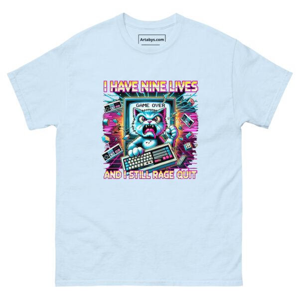 I Have Nine Lives And I Still Rage Quit Funny Gamer Cat T-Shirt | Retro Arcade Cat Gaming Tee | Gift for Gamers and Cat Lovers - Image 8