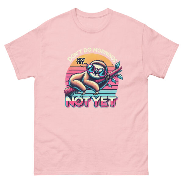 I Don't Do Mornings T-Shirt | Funny Sloth Shirt | Lazy Day Tee | Retro 80s Aesthetic | Cute Sleepy Animal Shirt | Gift for Night Owls - Image 6