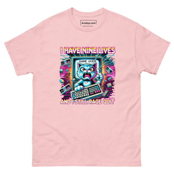 I Have Nine Lives And I Still Rage Quit Funny Gamer Cat T-Shirt | Retro Arcade Cat Gaming Tee | Gift for Gamers and Cat Lovers - Image 6