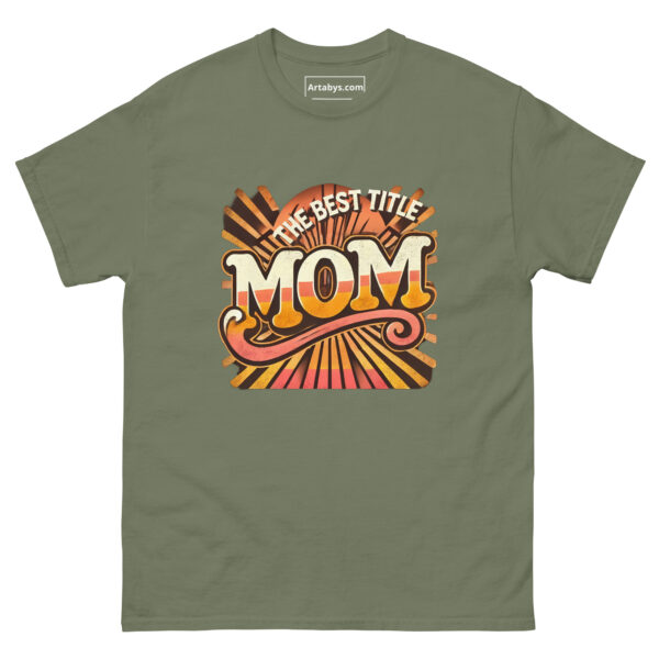 The Best Title Mom T-Shirt | Retro Vintage Mom Shirt | Mother’s Day Gift | Cute Mom Life Tee | Distressed 70s Style | Gift for Her - Image 4