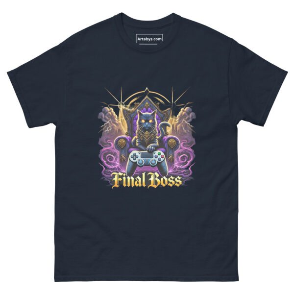 My Cat Is The Final Boss Funny Gamer T-Shirt | Video Game Boss Battle Cat Tee | Gaming Cat Shirt - Image 2