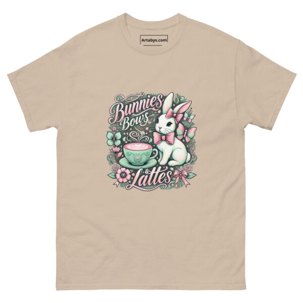 Pastel Coquette Easter Coffee T-Shirt | Vintage Bunny & Floral Tee | Aesthetic Cottagecore Coffee Lover Shirt | Spring Pastel Graphic Tee - Image 2