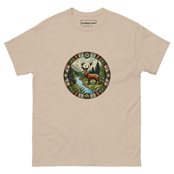 Forest Wildlife Stained Glass T-Shirt | Deer Nature Tee | Outdoor Adventure Shirt | Wildlife Lover Gift | Hiking Graphic Tee | Camping Shirt - Image 5