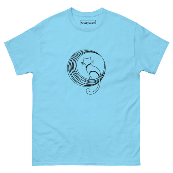 Moon Cat T-Shirt | Minimalist Crescent Moon Cat Tee | Cute Cat Lover Gift | Aesthetic Line Art Shirt | Celestial Cat Graphic Tee - Image 3
