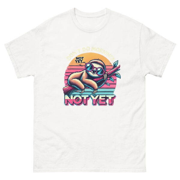 I Don't Do Mornings T-Shirt | Funny Sloth Shirt | Lazy Day Tee | Retro 80s Aesthetic | Cute Sleepy Animal Shirt | Gift for Night Owls - Image 10