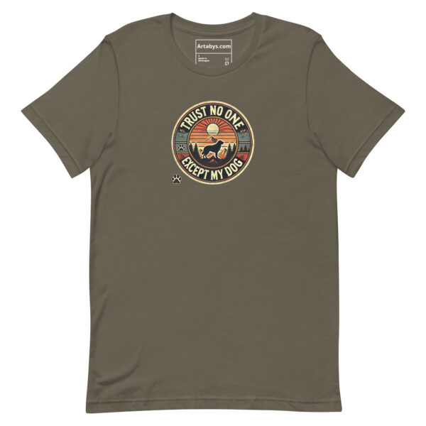 Trust No One Except My Dog T-Shirt Medium Colors | Retro Hiking Dog Lover Shirt | Outdoor Camping Shirt | Funny Dog Owner Gift - Image 8