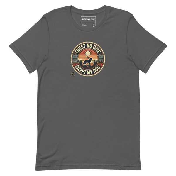 Trust No One Except My Dog T-Shirt Medium Colors | Retro Hiking Dog Lover Shirt | Outdoor Camping Shirt | Funny Dog Owner Gift - Image 5