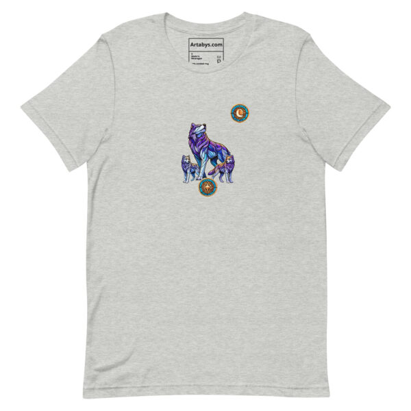 Stained Glass Wolf Pack T-Shirt Light | Mystical Wolf Moon Tee | Nature Lover Gift | Wildlife Art Tee | Outdoor Adventure Shirt - Image 2