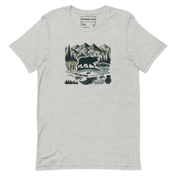 Wilderness Silhouette Collage T-Shirt | Outdoor Adventure Tee | Camping Hiking Hunting Shirt | Nature Wildlife Gift | Explore More Tee - Image 3