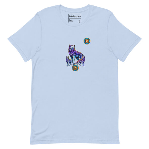 Stained Glass Wolf Pack T-Shirt Light | Mystical Wolf Moon Tee | Nature Lover Gift | Wildlife Art Tee | Outdoor Adventure Shirt - Image 4