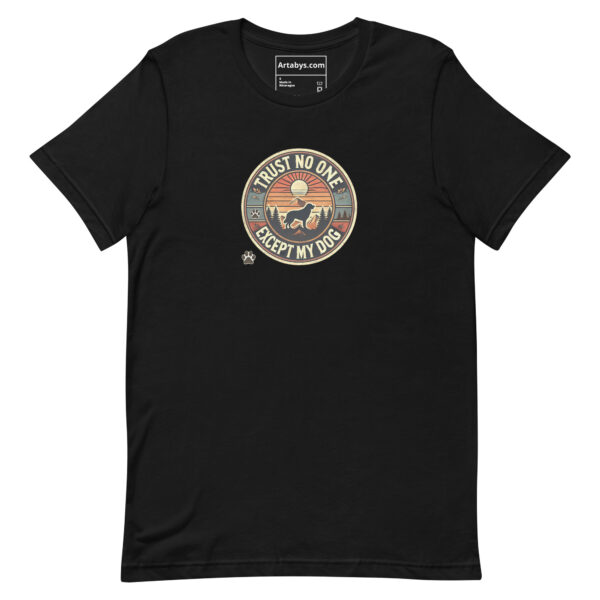 Trust No One Except My Dog T-Shirt Dark Colors | Retro Hiking Dog Lover Shirt | Outdoor Camping Shirt | Funny Dog Owner Gift - Image 2
