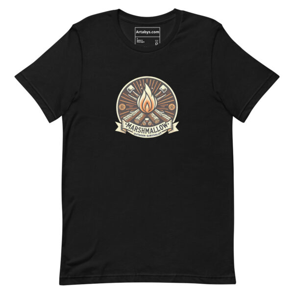 Marshmallow Survivalist T-Shirt | Camping Firepit Tee | Outdoor Adventure Shirt | Campfire Cooking Gift | Funny S'mores Lover Hiking Tee - Image 3