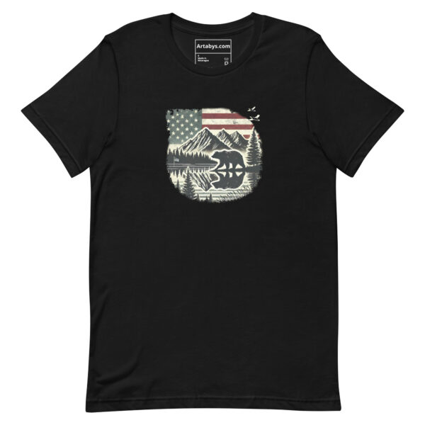 Wild Frontier Silhouette T-Shirt | Bear Wilderness Tee | Outdoor Adventure Shirt | Camping Hiking Gift | Nature Wildlife Graphic Tee - Image 3