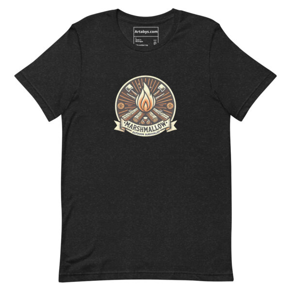 Marshmallow Survivalist T-Shirt | Camping Firepit Tee | Outdoor Adventure Shirt | Campfire Cooking Gift | Funny S'mores Lover Hiking Tee - Image 2