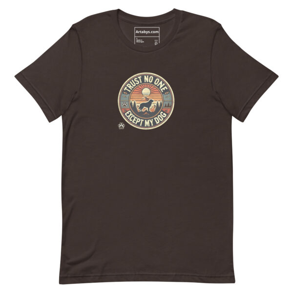 Trust No One Except My Dog T-Shirt Dark Colors | Retro Hiking Dog Lover Shirt | Outdoor Camping Shirt | Funny Dog Owner Gift - Image 6