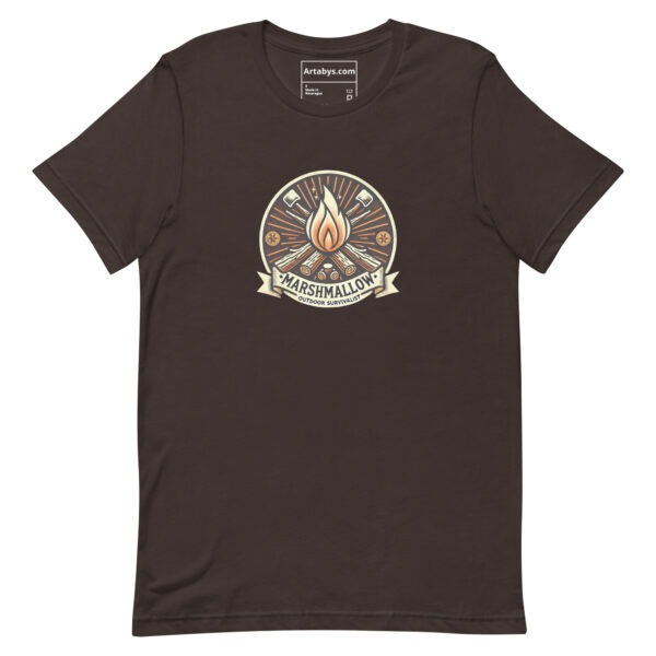 Marshmallow Survivalist T-Shirt | Camping Firepit Tee | Outdoor Adventure Shirt | Campfire Cooking Gift | Funny S'mores Lover Hiking Tee